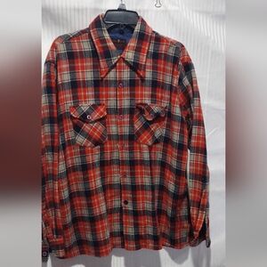 Vintage 60s 70s Royal Knight Pendleton Board Shirt Mens Plaid Woodcutter 55 Wool